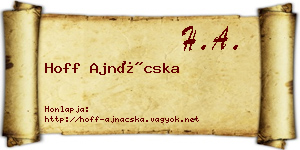 Hoff Ajnácska névjegykártya